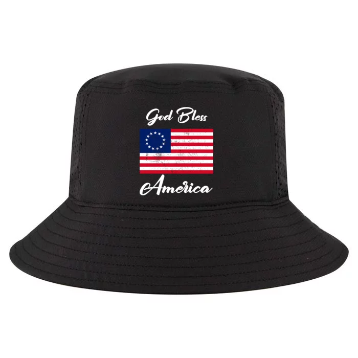 Patriotic Betsy Ross Flag God Bless America Cool Comfort Performance Bucket Hat