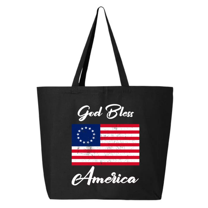 Patriotic Betsy Ross Flag God Bless America 25L Jumbo Tote