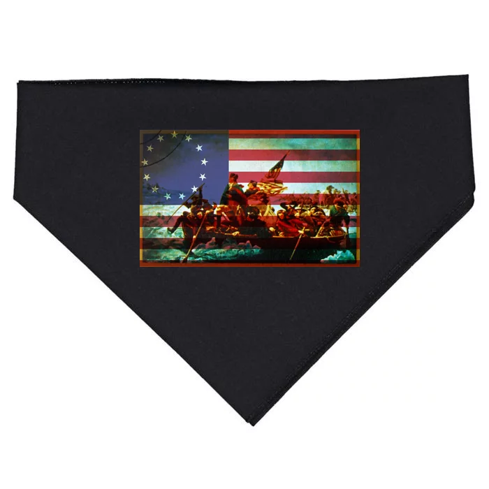 Patriotic Betsy Ross The Crossing Of Delaware USA-Made Doggie Bandana