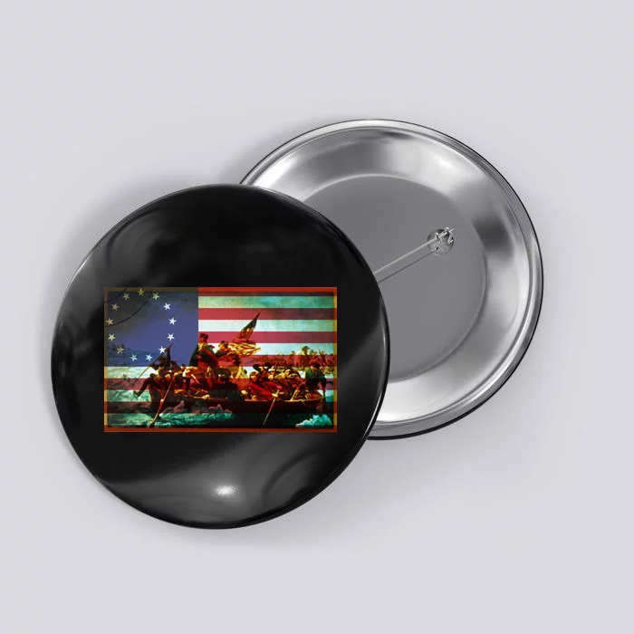 Patriotic Betsy Ross The Crossing Of Delaware Button