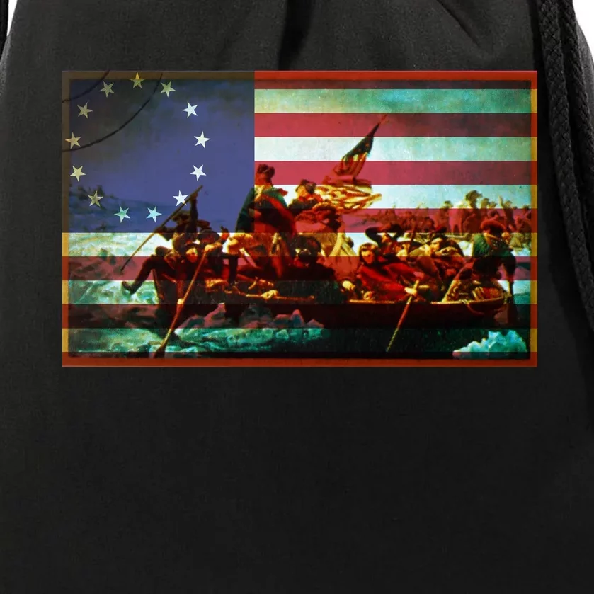 Patriotic Betsy Ross The Crossing Of Delaware Drawstring Bag