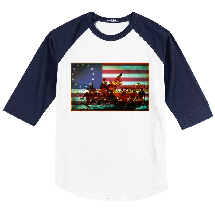 Patriotic Betsy Ross The Crossing Of Delaware Baseball Sleeve Shirt