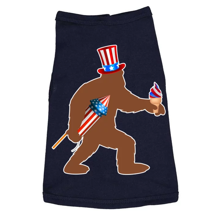 Patriotic Bigfoot Fireworks USA Doggie Tank