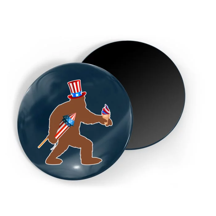 Patriotic Bigfoot Fireworks USA Magnet