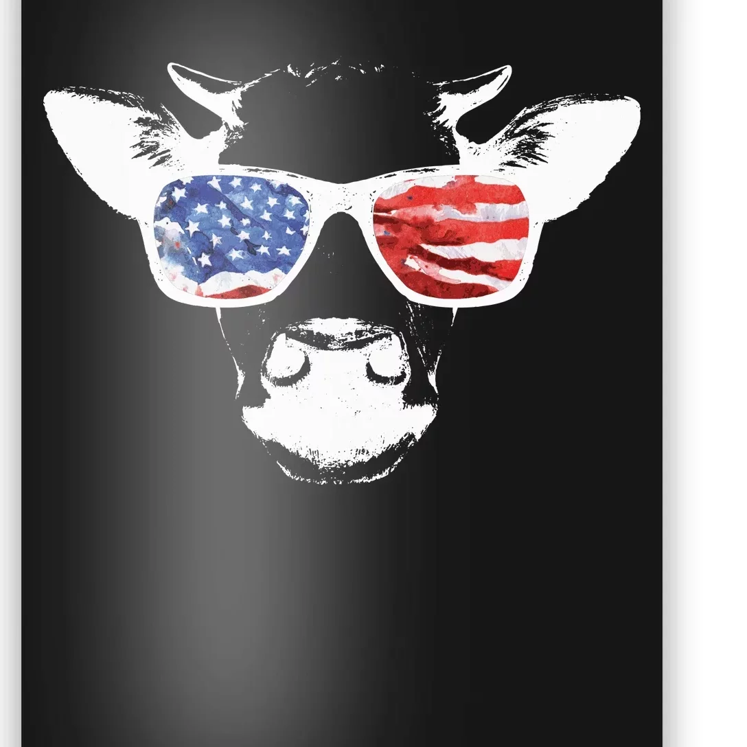 Patriotic Cow USA Flag Sunglasses Poster