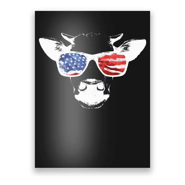 Patriotic Cow USA Flag Sunglasses Poster