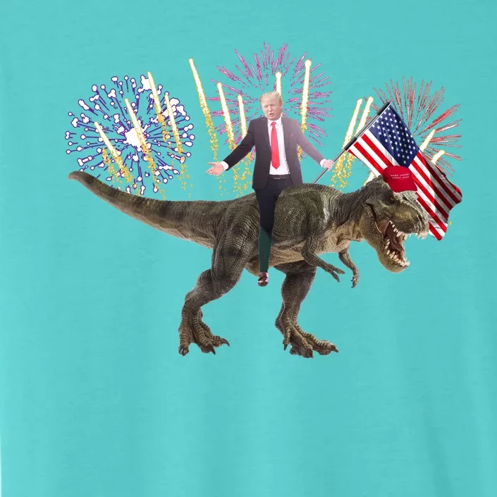 Patriotic Donald Trump On A Dinosaur ChromaSoft Performance T-Shirt