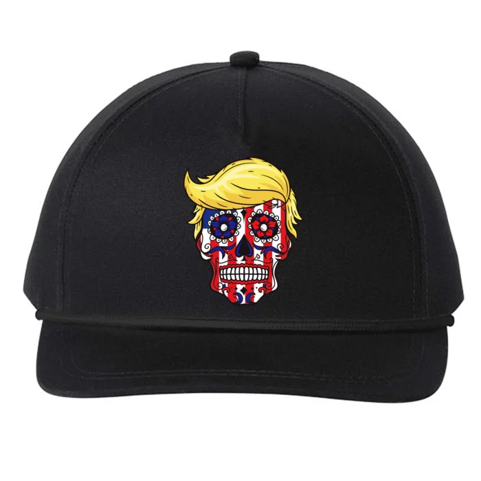 Patriotic Donald Trump Sugar Skull Snapback Five-Panel Rope Hat