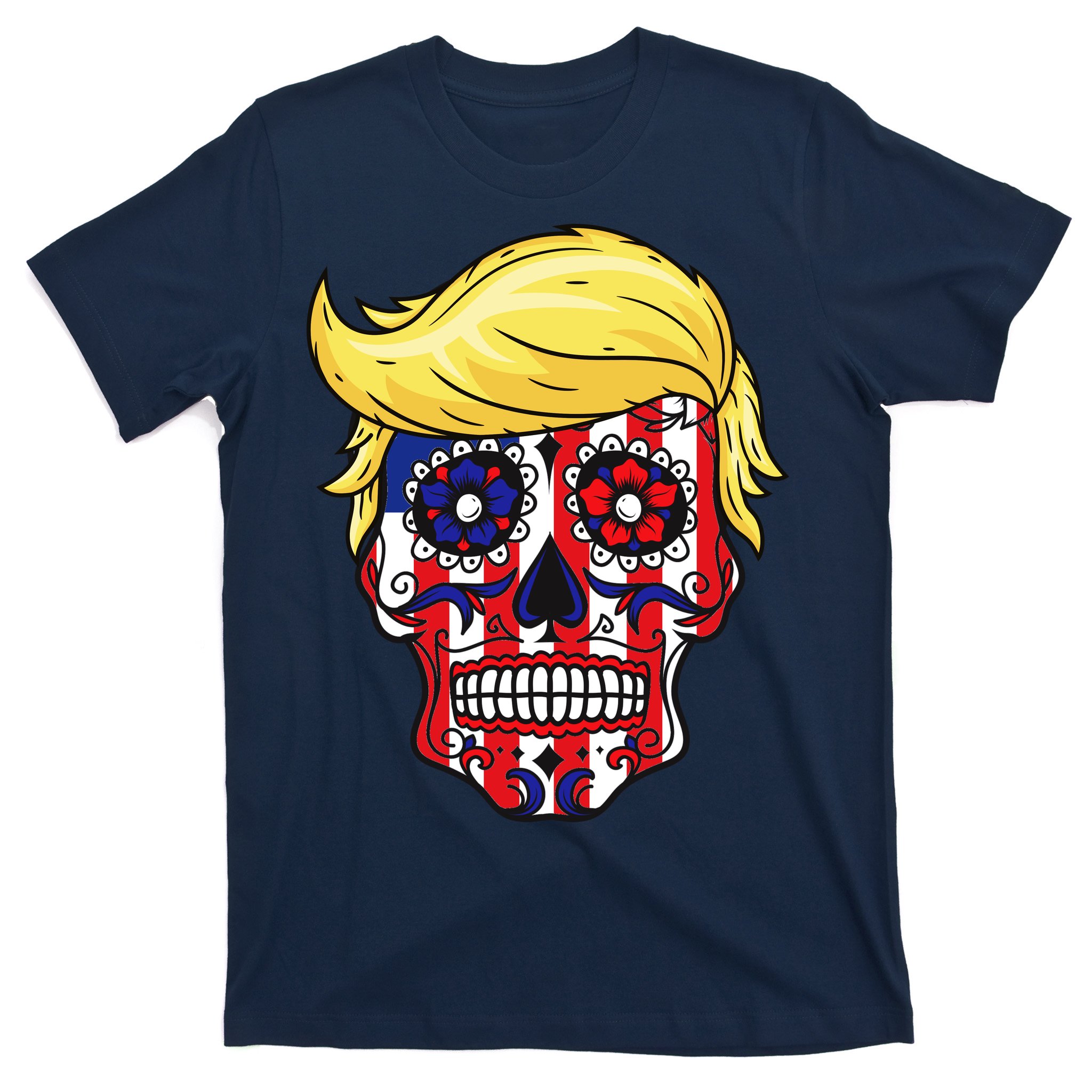 Patriotic Donald Trump Sugar Skull T-Shirt