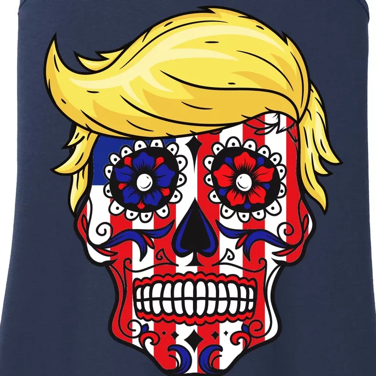 Patriotic Donald Trump Sugar Skull Ladies Essential Tank