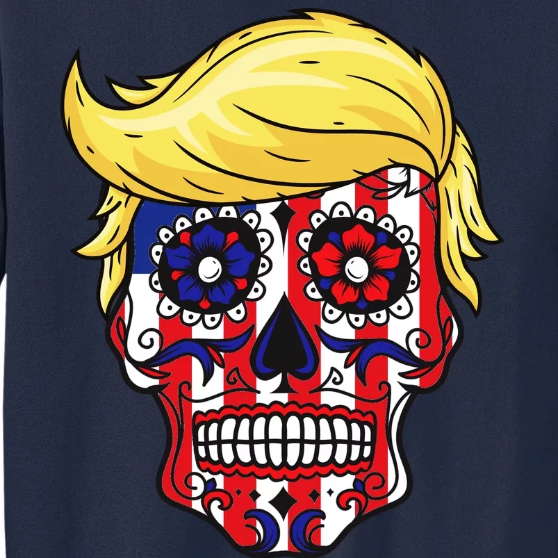 Patriotic Donald Trump Sugar Skull Tall Sweatshirt