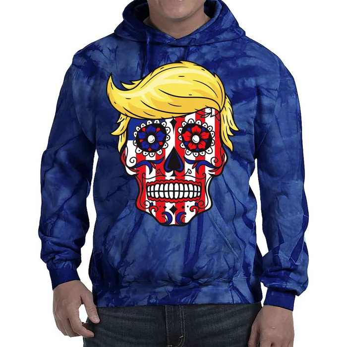 Patriotic Donald Trump Sugar Skull Tie Dye Hoodie