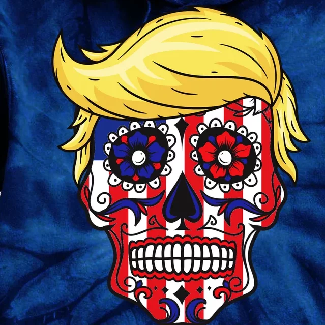 Patriotic Donald Trump Sugar Skull Tie Dye Hoodie