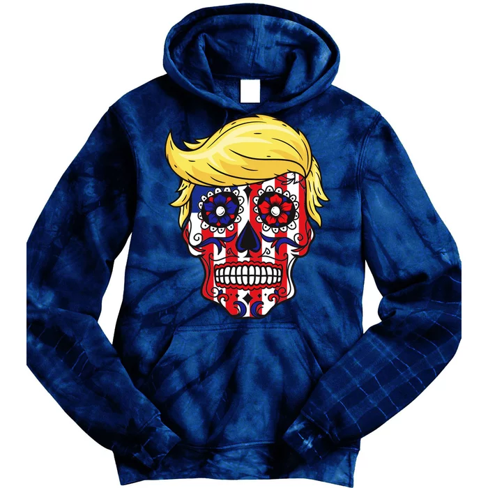 Patriotic Donald Trump Sugar Skull Tie Dye Hoodie