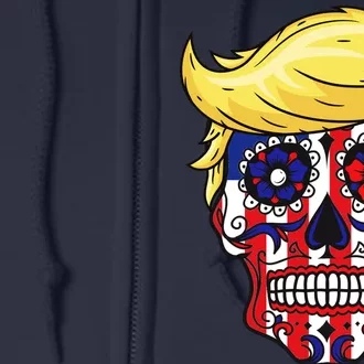 Patriotic Donald Trump Sugar Skull Full Zip Hoodie