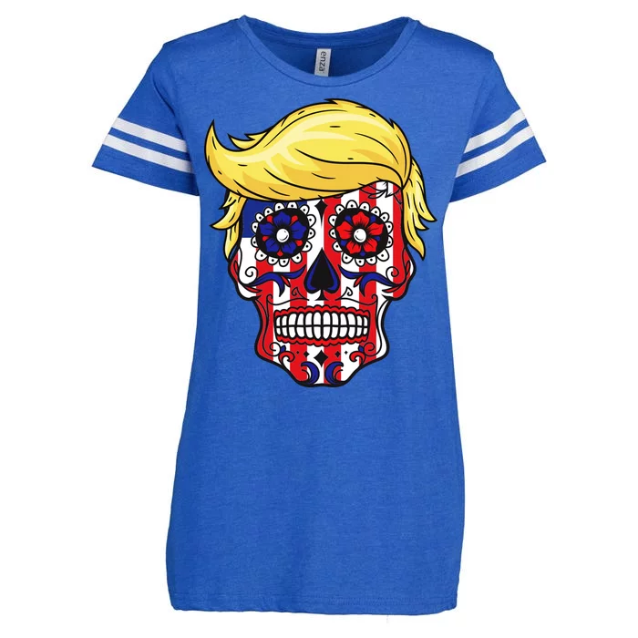 Patriotic Donald Trump Sugar Skull Enza Ladies Jersey Football T-Shirt