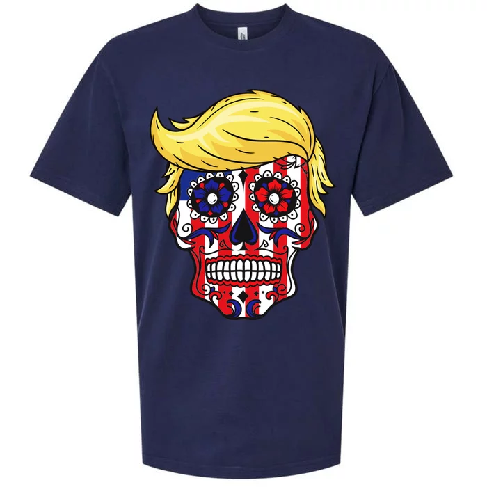 Patriotic Donald Trump Sugar Skull Sueded Cloud Jersey T-Shirt