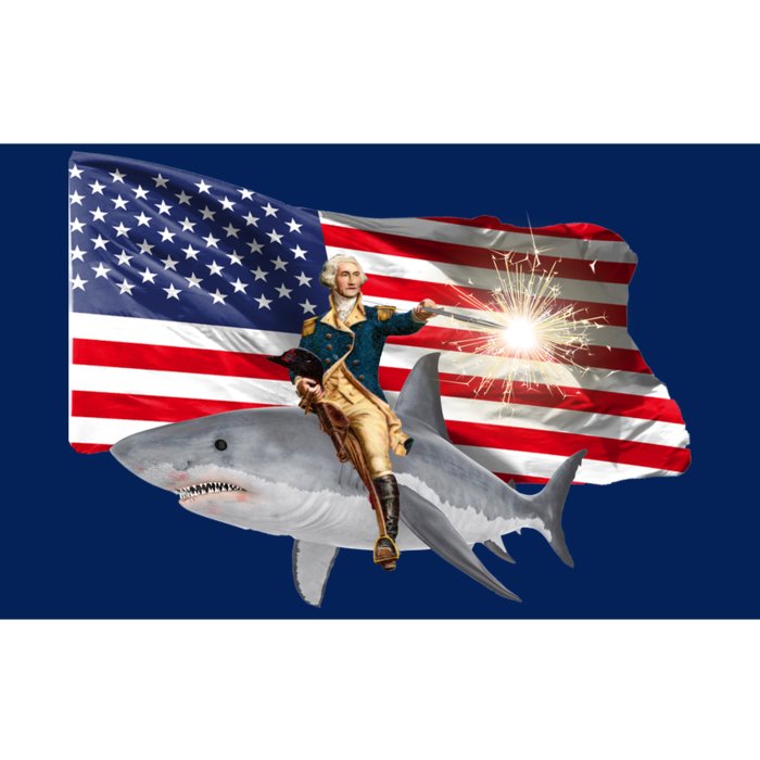 Patriotic George Washington On A Shark Bumper Sticker