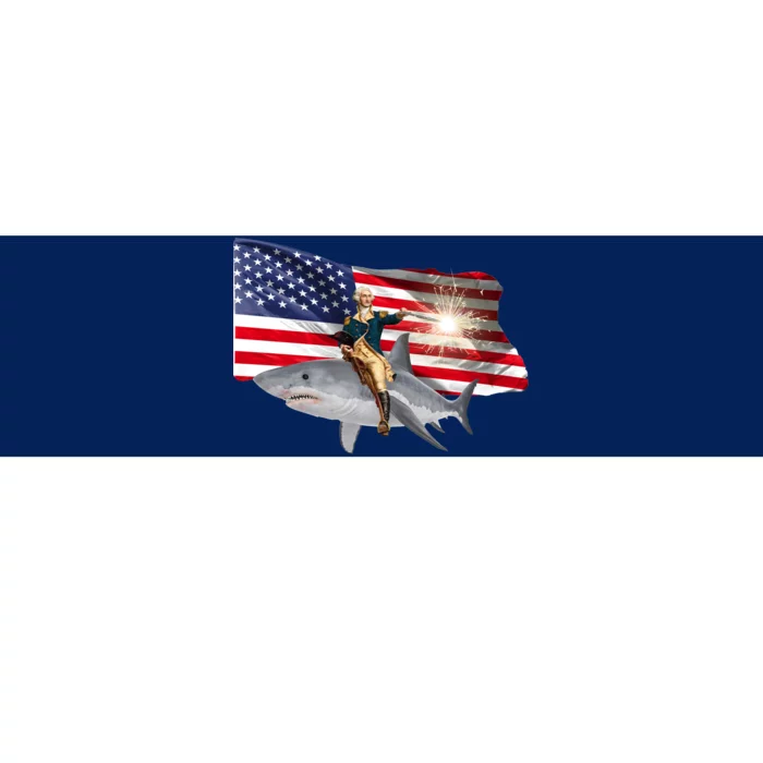 Patriotic George Washington On A Shark Bumper Sticker