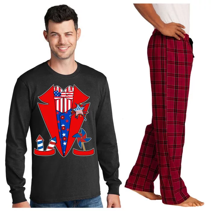 Patriotic Independence Day Tuxedo Long Sleeve Pajama Set