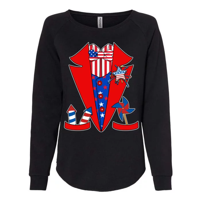 Patriotic Independence Day Tuxedo Womens California Wash Sweatshirt