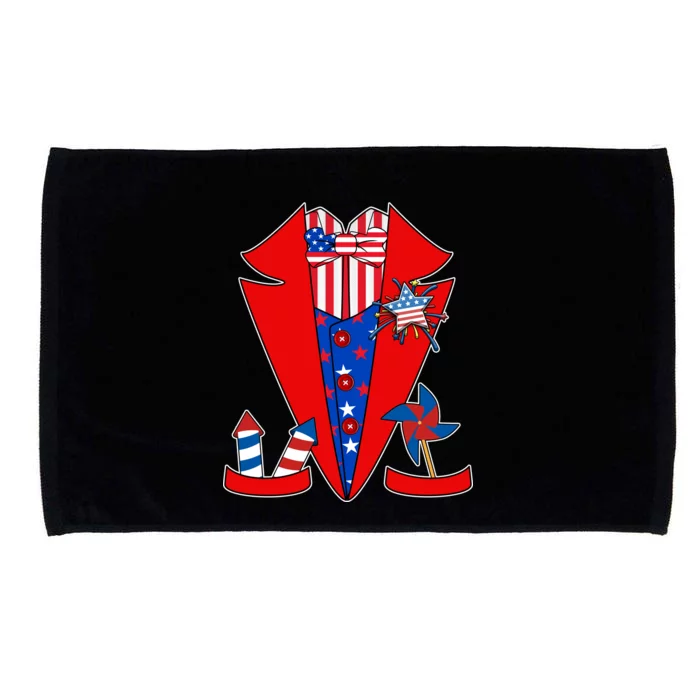 Patriotic Independence Day Tuxedo Microfiber Hand Towel