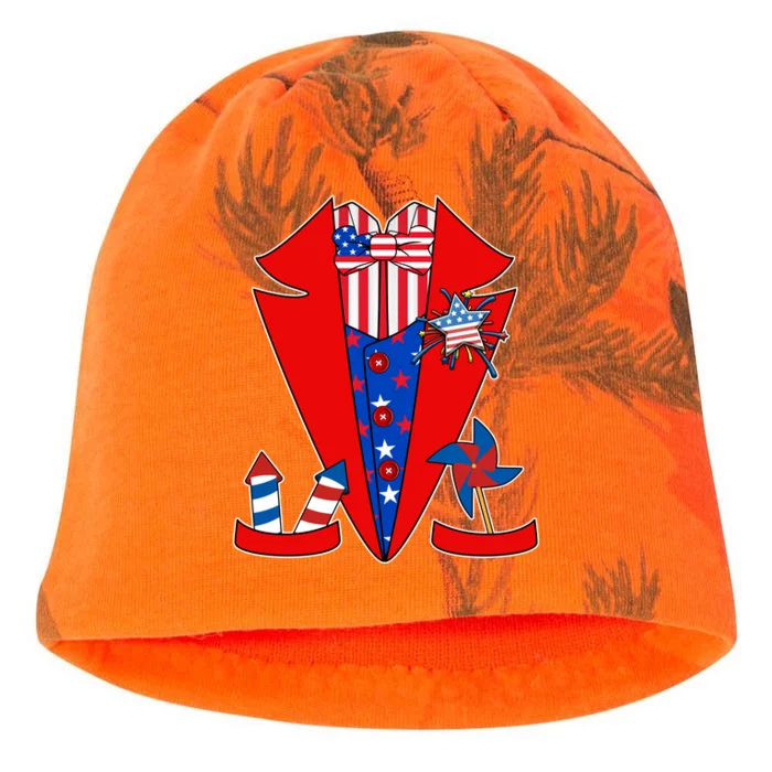 Patriotic Independence Day Tuxedo Kati - Camo Knit Beanie