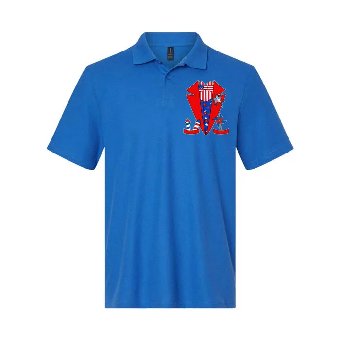 Patriotic Independence Day Tuxedo Softstyle Adult Sport Polo