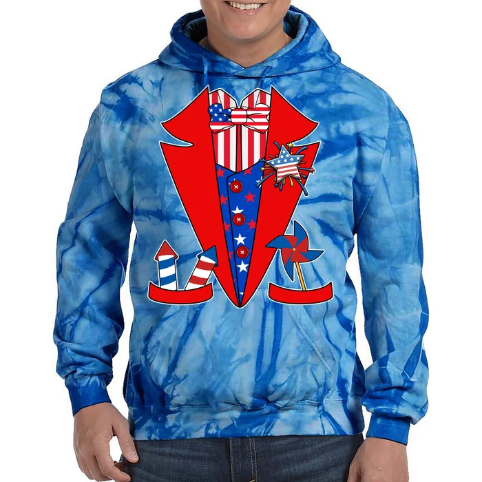 Patriotic Independence Day Tuxedo Tie Dye Hoodie