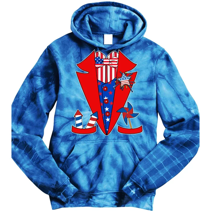 Patriotic Independence Day Tuxedo Tie Dye Hoodie