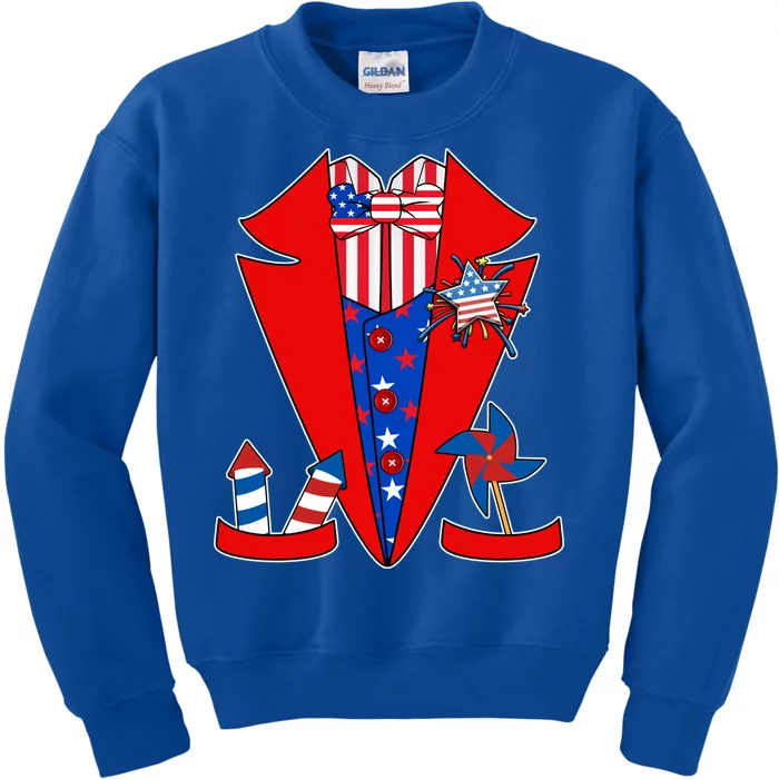 Patriotic Independence Day Tuxedo Kids Sweatshirt