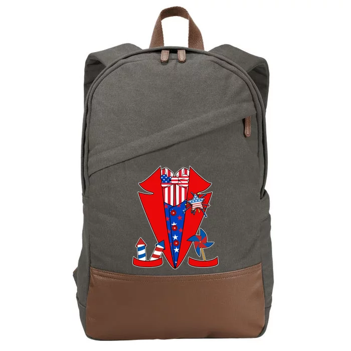 Patriotic Independence Day Tuxedo Cotton Canvas Backpack