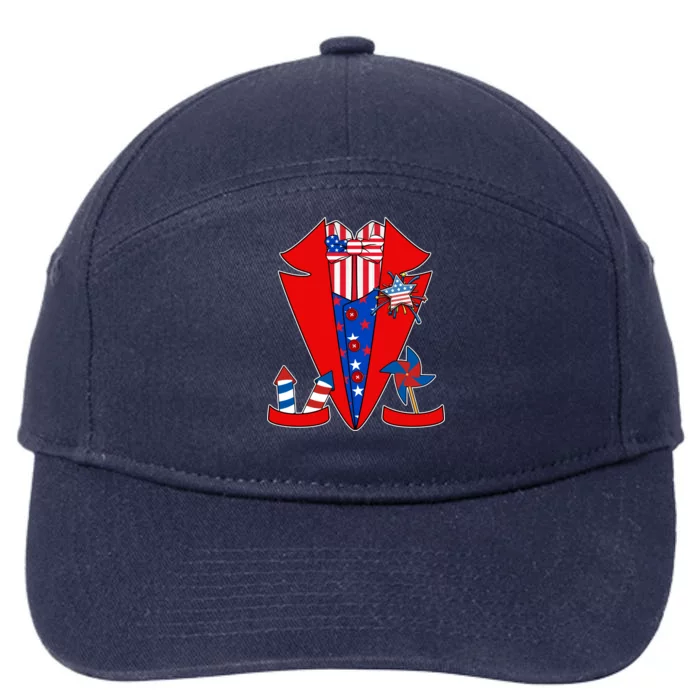 Patriotic Independence Day Tuxedo 7-Panel Snapback Hat