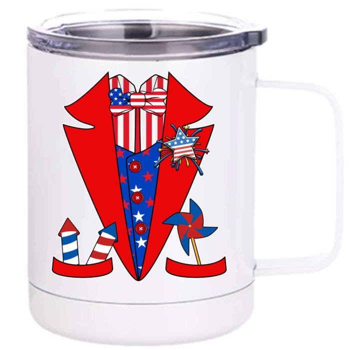 Patriotic Independence Day Tuxedo Front & Back 12oz Stainless Steel Tumbler Cup