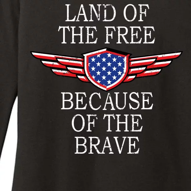 Patriotic Land Of The Free Because Of The Brave Womens CVC Long Sleeve Shirt