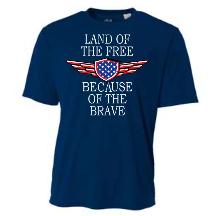 Patriotic Land Of The Free Because Of The Brave Cooling Performance Crew T-Shirt