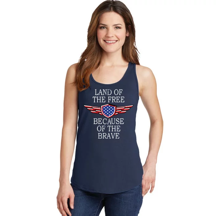 Patriotic Land Of The Free Because Of The Brave Ladies Essential Tank