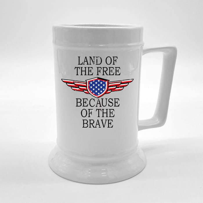 Patriotic Land Of The Free Because Of The Brave Front & Back Beer Stein