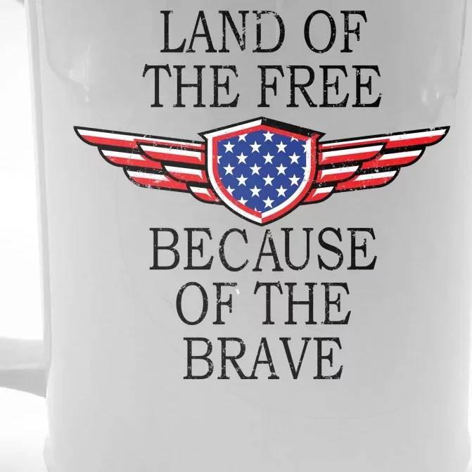 Patriotic Land Of The Free Because Of The Brave Front & Back Beer Stein