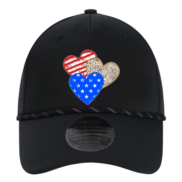 Patriotic Leopard Print Stars And Stripes Hearts Performance The Dyno Cap