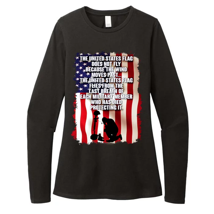 Patriotic Memorial Day United States Flag Womens CVC Long Sleeve Shirt