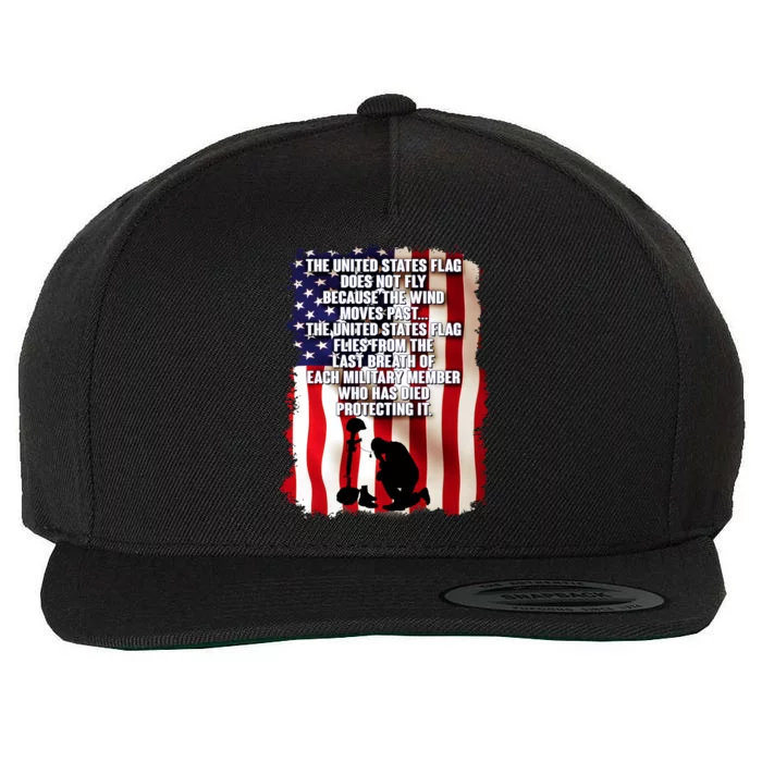 Patriotic Memorial Day United States Flag Wool Snapback Cap