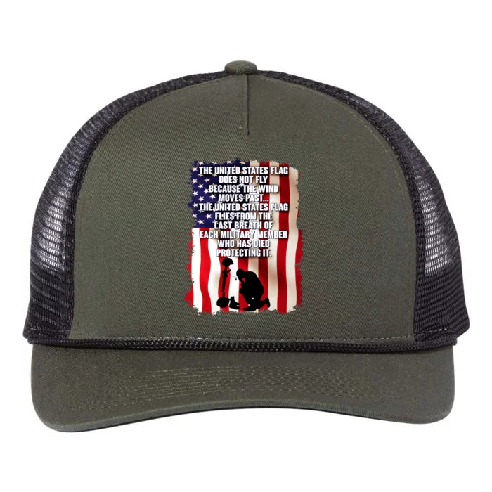 Patriotic Memorial Day United States Flag Retro Rope Trucker Hat Cap