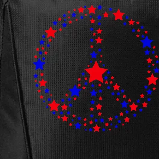 Patriotic Peace Sign Stars City Backpack