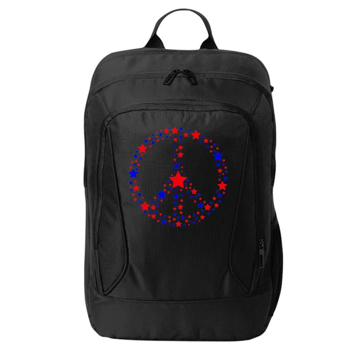 Patriotic Peace Sign Stars City Backpack