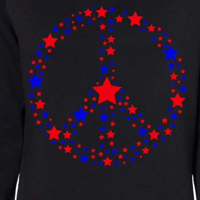 Patriotic Peace Sign Stars Womens California Wash Sweatshirt