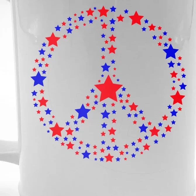 Patriotic Peace Sign Stars Front & Back Beer Stein