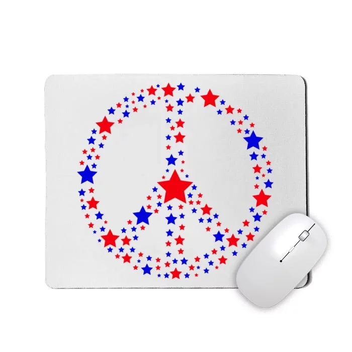 Patriotic Peace Sign Stars Mousepad