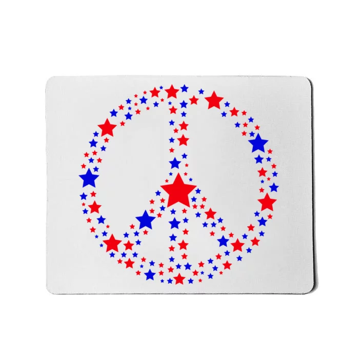 Patriotic Peace Sign Stars Mousepad