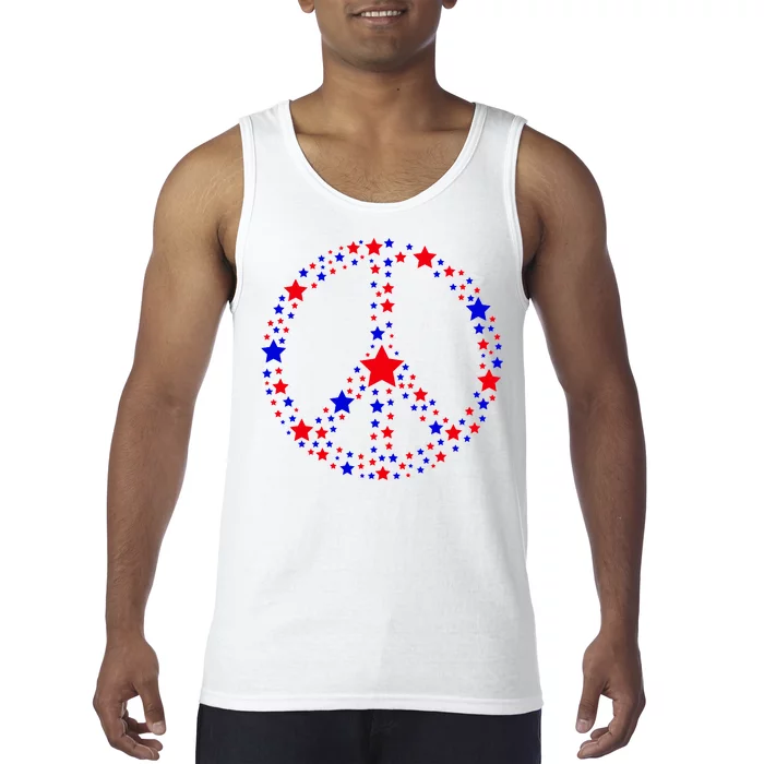 Patriotic Peace Sign Stars Tank Top